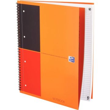 Cahier à reliure intégrale NOTEBOOK SCRIBZEE format A4+ ligné 6 mm, 160 pages perforées