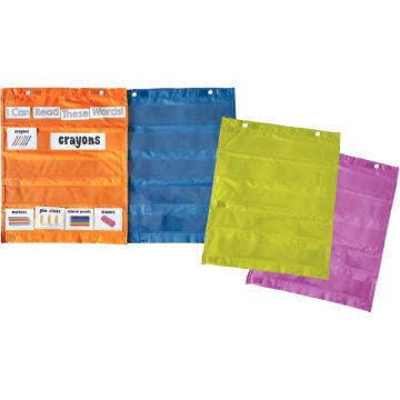 Sac de 4 pochettes en nylon 40x60 coloris assortis