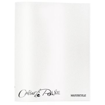 Cahier de poésie 48 pages seyès 90g/uni 90g, format 24x32 cm, couverture en polypropylène incolore