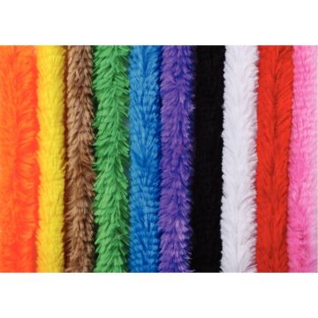 Sachet de 50 chenilles maxi, diamètre 20 mm et longueur 50 cm  10 coloris assortis