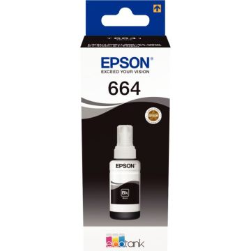 Epson 664 flacon d'encre noire authentique (T664140)