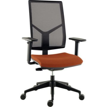 Fauteuil Lise mesh dos noir/assise rouille