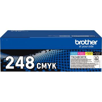 Brother TN248CMYK pack de 4 toners laser noire, cyan, magenta et jaune authentique