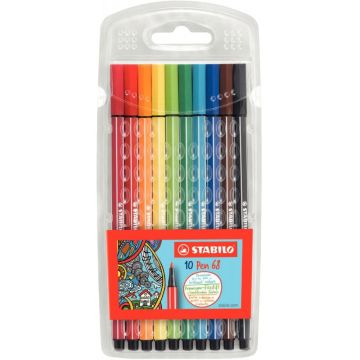 Étui de 10 feutres Pen 68 assortis