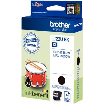 Brother TAMBOUR cartouche jet d'encre noire ultra haute capacité authentique (LC22UBK)
