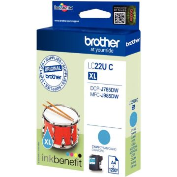 Brother TAMBOUR cartouche jet d'encre cyan ultra haute capacité authentique (LC22UC)