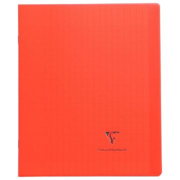 Piqûre 96 pages 17x22 cm KOVERBOOK, seyès 90g, couverture en polypropylène, rouge