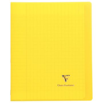 Piqûre 96 pages 17x22 cm KOVERBOOK, seyès 90g, couverture en polypropylène, jaune