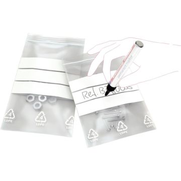 Paquet de 1000 sachets ZIP 220x160mm transparent/bandes blanches