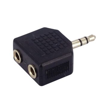 Double adaptateur jack 3,5mm noir
