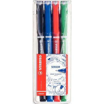 Pochette de 4 feutres Sensor fine 0,3 mm assortis