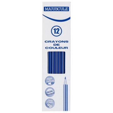 Boîte de 12 crayons de couleur Majuscule bleu foncé