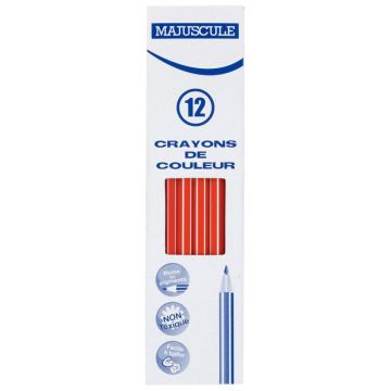 Boîte de 12 crayons de couleur Majuscule  rouge