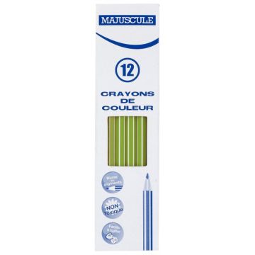 Boîte de 12 crayons de couleur Majuscule vert clair
