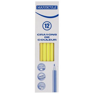 Boîte de 12 crayons de couleur Majuscule jaune