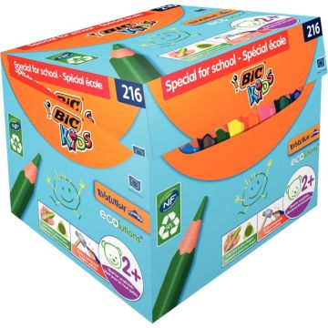 Maxi classpack de 216 crayons de couleurs Evolution triangulaire pointe moyenne dont 30 gratuits