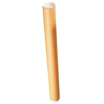Tube d'expédition en carton rond longueur total 730mm diamètre 80mm + 2 bouchons