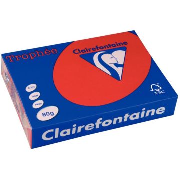 Ramette de 500 feuilles format A3 80g rouge groseille CLAIREFONTAINE