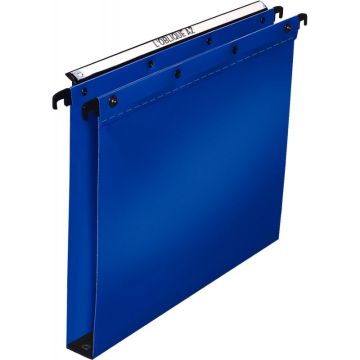 Paquet de 10 dossiers suspendus en polypropylène opaque 5/10ème pour tiroir, dos 30 mm, bleu