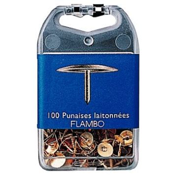 Boite de 100 punaises dimaètre 9mm doré CAPSA