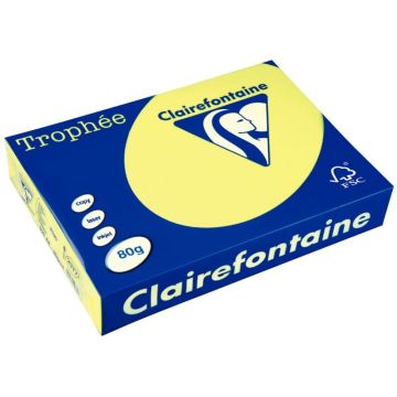 Ramette de 500 feuilles format A4 80g jaune fluo CLAIREFONTAINE