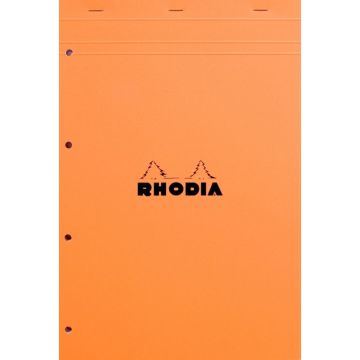 Bloc de bureau RHODIA 80 feuilles perforées, format A4+, quadrillé 5x5, papier blanc 80g