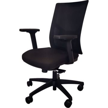 Fauteuil Eleganze avec tétière dos noir/assise bleu