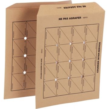 Boîte de 250 pochettes kraft courrier intérieur 260x330 120g/m²