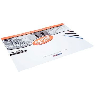 Pochette de 10 feuilles de papier calque 29,7x42cm 90g MAJUSCULE