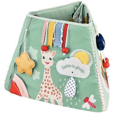Tableau d'activités multiface en tissu Sophie la Girafe
