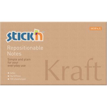 Lot de 12 blocs repositionnables 76x127mm kraft
