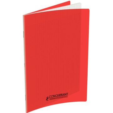Piqûre 60 pages 24x32 cm seyès 90g couverture en polypropylène rouge