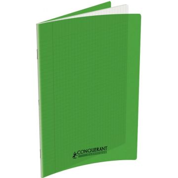 Piqûre 60 pages 24x32 cm seyès 90g couverture en polypropylène vert