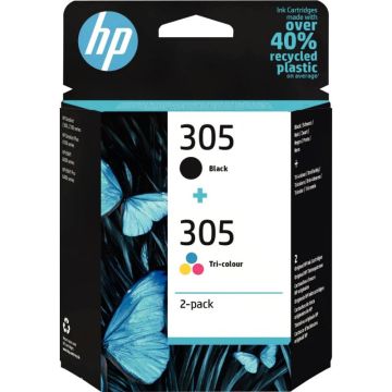 HP 305 pack de 2 cartouches d'encre noire et trois couleurs authentiques (6ZD17AE)