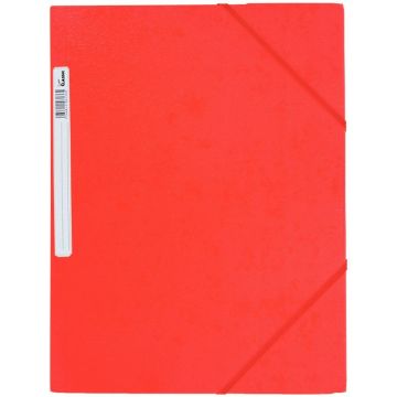Chemise 3 rabats à élastiques en carte grainée 5/10ème 450g rouge