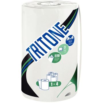 Lot de 12 rouleaux essuie-tout TRITONE 3 plis