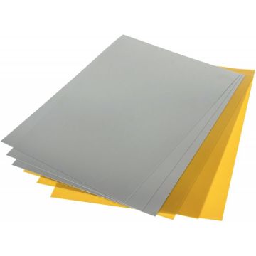Pochette de 14 feuilles de plastique fou or et argent