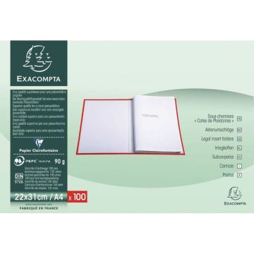 Paquet de 100 sous-chemises cotes de plaidoiries, blanc