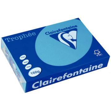 Paquet de 250 feuilles format A3 160g bleu turquoise CLAIREFONTAINE