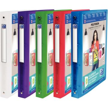 Classeur personnalisable POLYVISION en polypropylène, dos 30 mm, pour format A4, coloris assortis