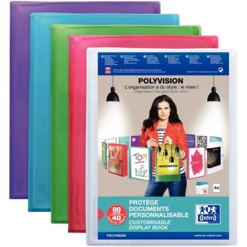 Protège-documents personnalisable POLYVISION 40 vues, coloris assortis