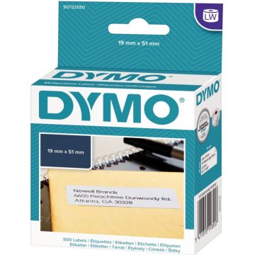 Boite de 1 rouleau de 500 étiquettes 19 x 51 mm multi-usage adhésif semi-permanent