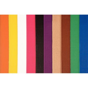 Pochette de 10 feuilles de carton ondulé, 50 x 70 cm, couleurs assorties