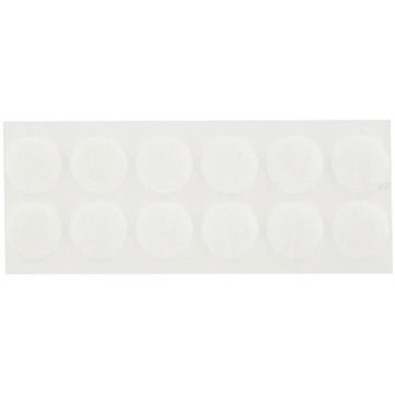 Pochette pastilles de Velcro super adhésif blanc diamètre 20 mm 24 pastilles males et 24 pastilles femelles