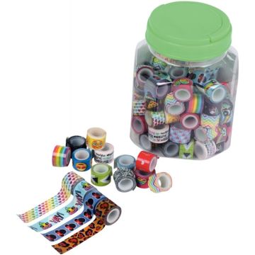 Pot de 100 rubans adhésifs fantaisie
