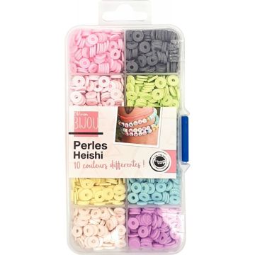 Pack de 6000 perles Heishi vives et pastels