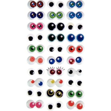 Sac de 5x30 paires yeux adhésifs 3D