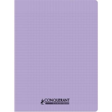 Piqûre 96 pages CONQUERANT, 24x32 cm, seyès, couv PP lilas