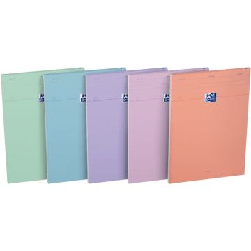 Bloc OXFORD SMART 80 feuilles, format A4, quadrillé 5x5, coloris pastel assortis