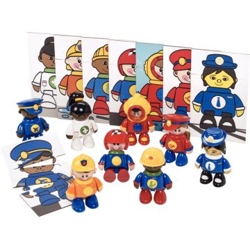 Lot de 8 personnages les métiers TOLO + 8 puzzles